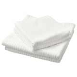 Fehér VÅGSJÖN törölközőkészlet, 4 db, puha pamut, téglalap alakú, bordázott textúra.
