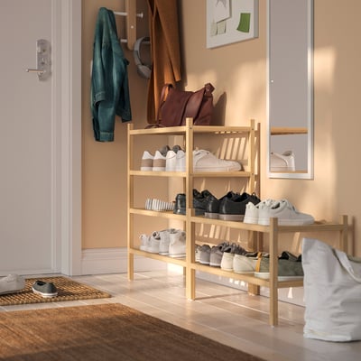 VASSKÄR Előszobabútor szett, 3 db, bambusz