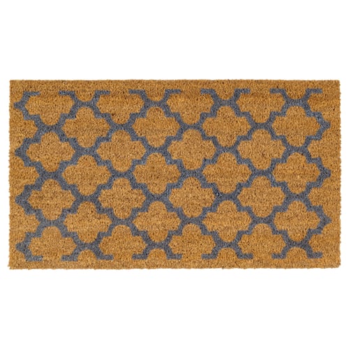 ÄBELNÄS mat, brown with grey pattern, rectangular, coconut fibre.