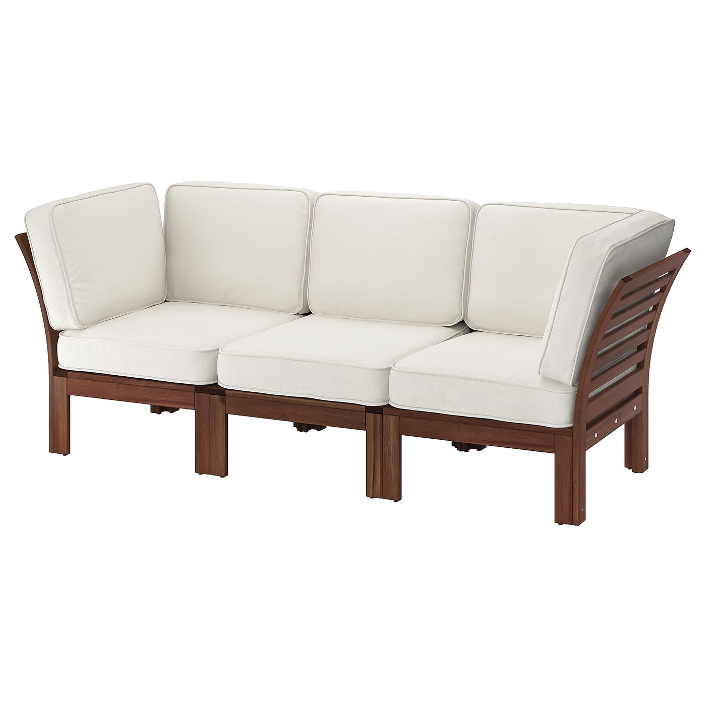 Ã„PPLARÃ– 3-seat modular sofa, outdoor - brown stained 