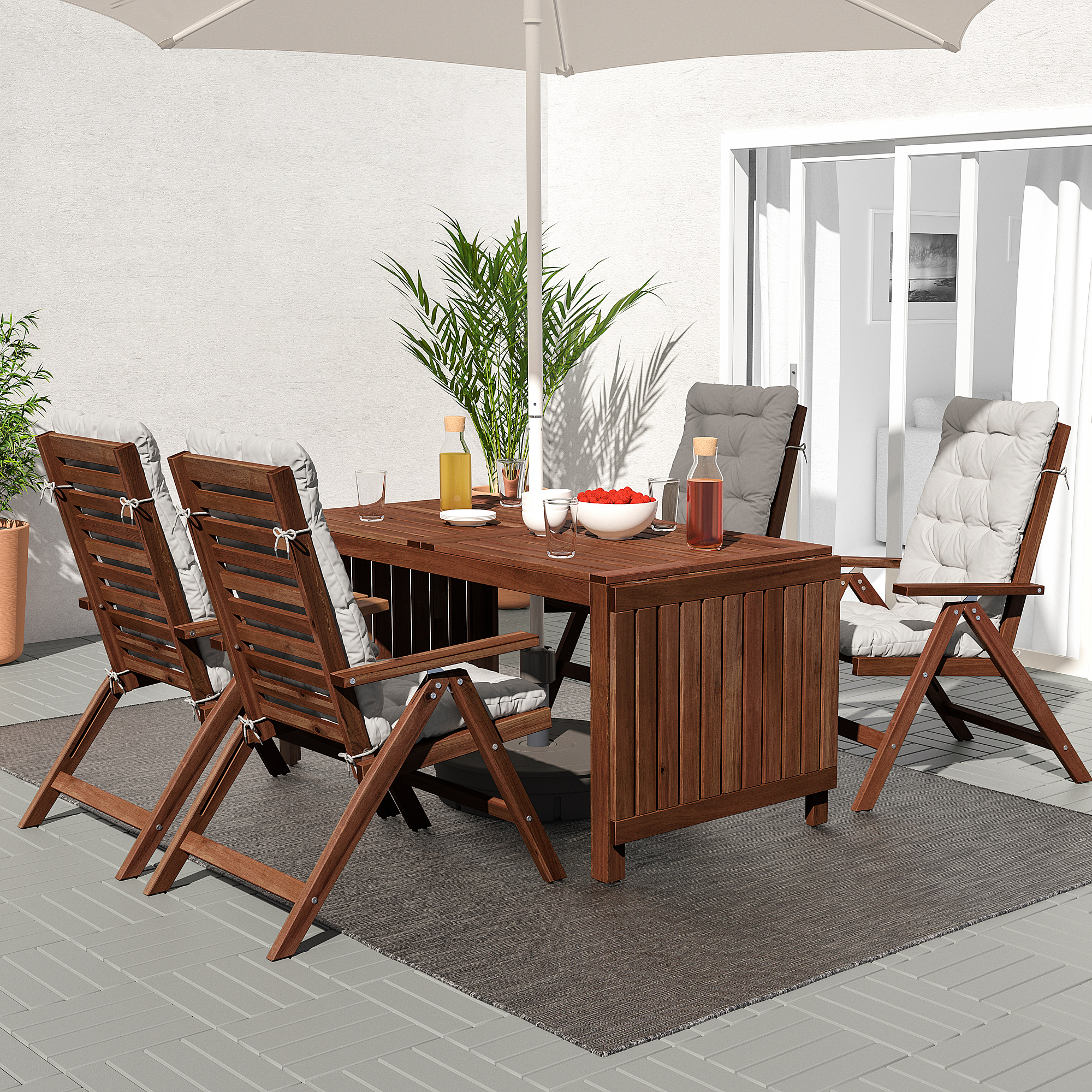 Applaro Drop Leaf Table Outdoor Brown Brown Stained Ikea Ireland