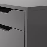 Modern gray drawer unit with smooth edges and clean design.
