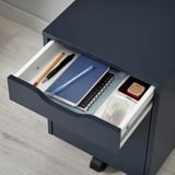 ALEX Drawer unit on castors, black-blue/black, 36x50 cm