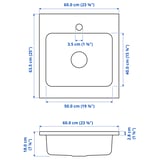 Illustration with measurements for the product: AMMERÅN.