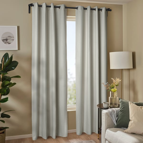 ANNAKAJSA Room darkening curtains, 1 pair, white/with eyelets, 145x250 cm