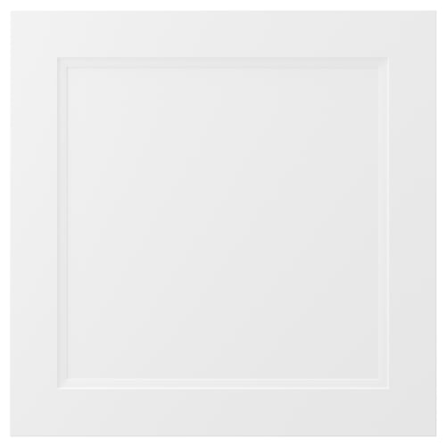 AXSTAD kitchen door, white, square, inset panel, matt surface, plastic foil.