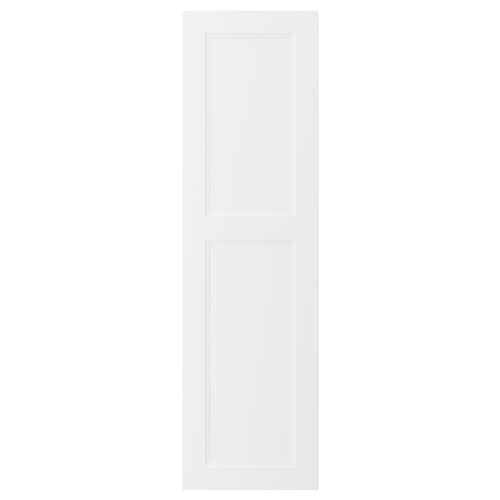 AXSTAD kitchen door, white, square, inset panel, matt finish, smooth white surface.