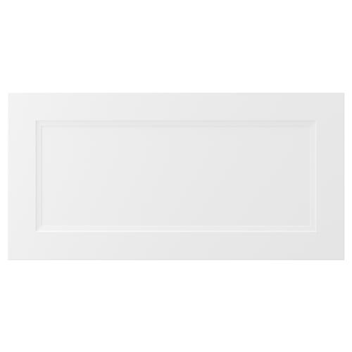 AXSTAD drawer front: white, matte, soft lines, inset panel design.