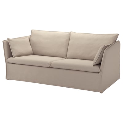 Backsalen light beige sofa, sleek design, fabric cover, comfortable cushions.