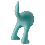 BÄSTIS teal rubber hook; elephant shape; soft, no-sharp edges; wall mount.