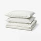 BANDKNIPPE Duvet cover and 2 pillowcases, white/green, 200x200/50x80 cm