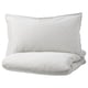 BERGPALM duvet & pillow in grey stripes, soft cotton.