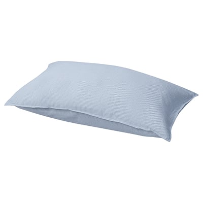 BERGPALM pillowcase in blue with white stripes, soft cotton, rectangular shape.