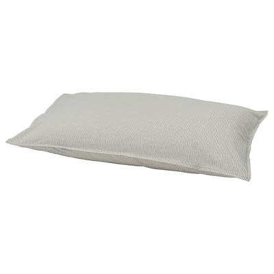 Berglarm pillowcase, beige & white striped, rectangular, soft cotton.