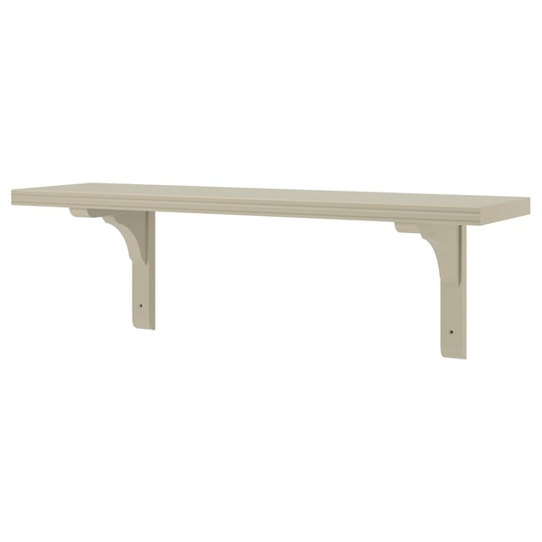 BERGSHULT wall shelf, light beige, rectangular, simple design with one smooth and one beveled edge.