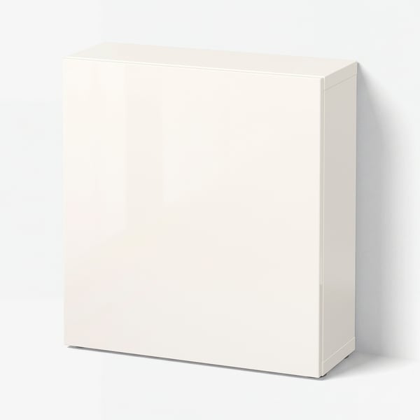 BESTÅ Shelf unit with door, white/Selsviken high-gloss/white, 60x22x64 cm