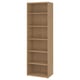 Option: Light wood, tall BESTÅ bookcase with five open shelves.