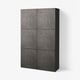 BESTÅ Storage combination with doors, black-brown Kallviken/dark grey concrete effect, 120x42x193 cm