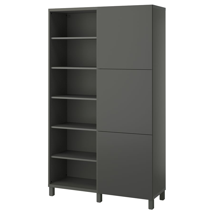 BESTÅ storage combination with doors, dark grey/Lappviken/Stubbarp dark ...