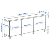 Illustration with measurements for the product: BESTÅ.