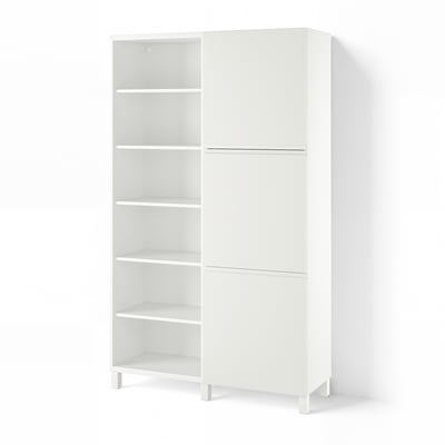 BESTÅ Storage combination with doors, white/Västerviken white, 120x42x202 cm