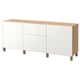 BESTÅ sideboard, white & oak. 3 sections: 2 drawers, 1 shelf. Light, airy, modern design.