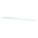 BESTÅ: white glass shelf, sleek & rectangular, modern design.