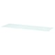 Option: BESTÅ glass top panel, white, rectangular, sleek design.