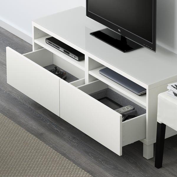 Besta Tv Bench With Drawers Lappviken White Ikea
