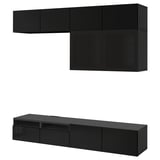 Modern black BESTÅ storage: wall and tv units with sleek minimalist design and adjustable shelves.