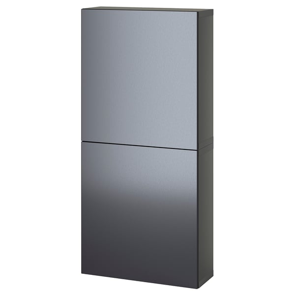 Modern gray wall-mounted cabinet, rectangular, storage solution, sleek design, BESTÅ series.