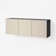 BESTÅ Wall-mounted cabinet combination, black-brown/Lappviken light grey-beige, 180x42x64 cm