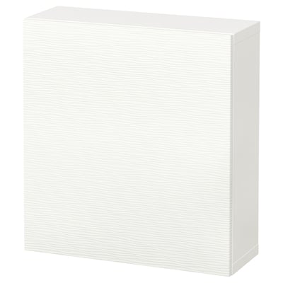 A white BESTÅ storage cabinet, rectangular with clean lines, featuring a smooth finish and flat surfaces.