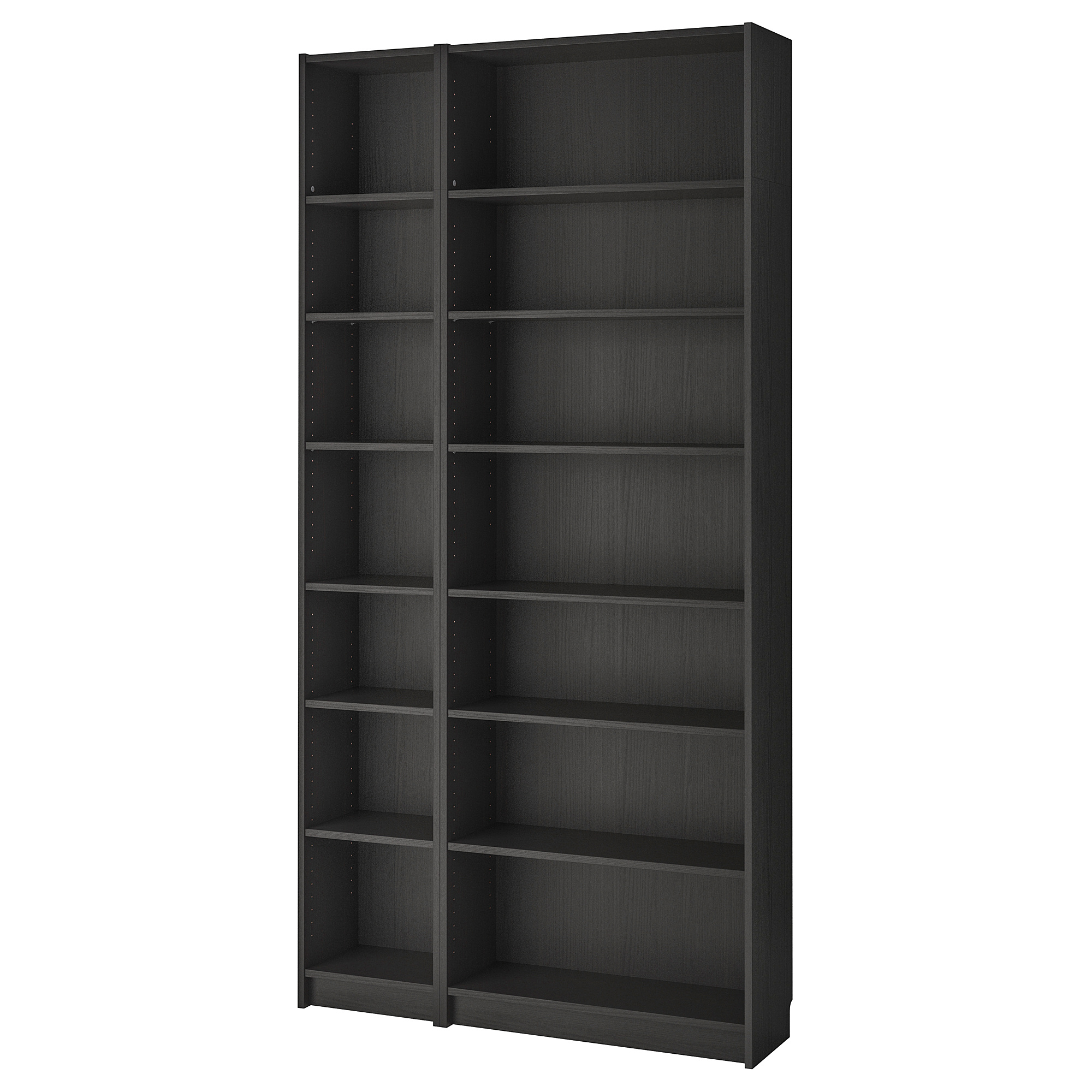 BILLY Bookcase combination/hght extension, blackbrown, 120x28x237 cm