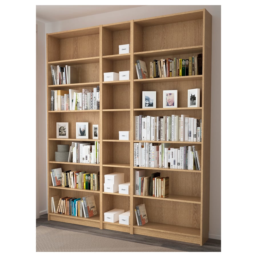 BILLY Bookcase, oak veneer oak, 200x28x237 cm IKEA Ireland