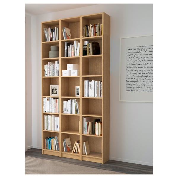 BILLY Bookcase, oak veneer, 120x28x237 cm IKEA Ireland