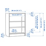 Illustration with measurements for the product: BILLY.
