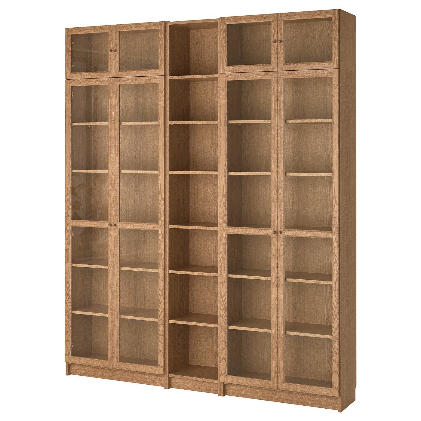 BILLY / OXBERG Bookcase, oak veneer oak, 200x237x28 cm IKEA