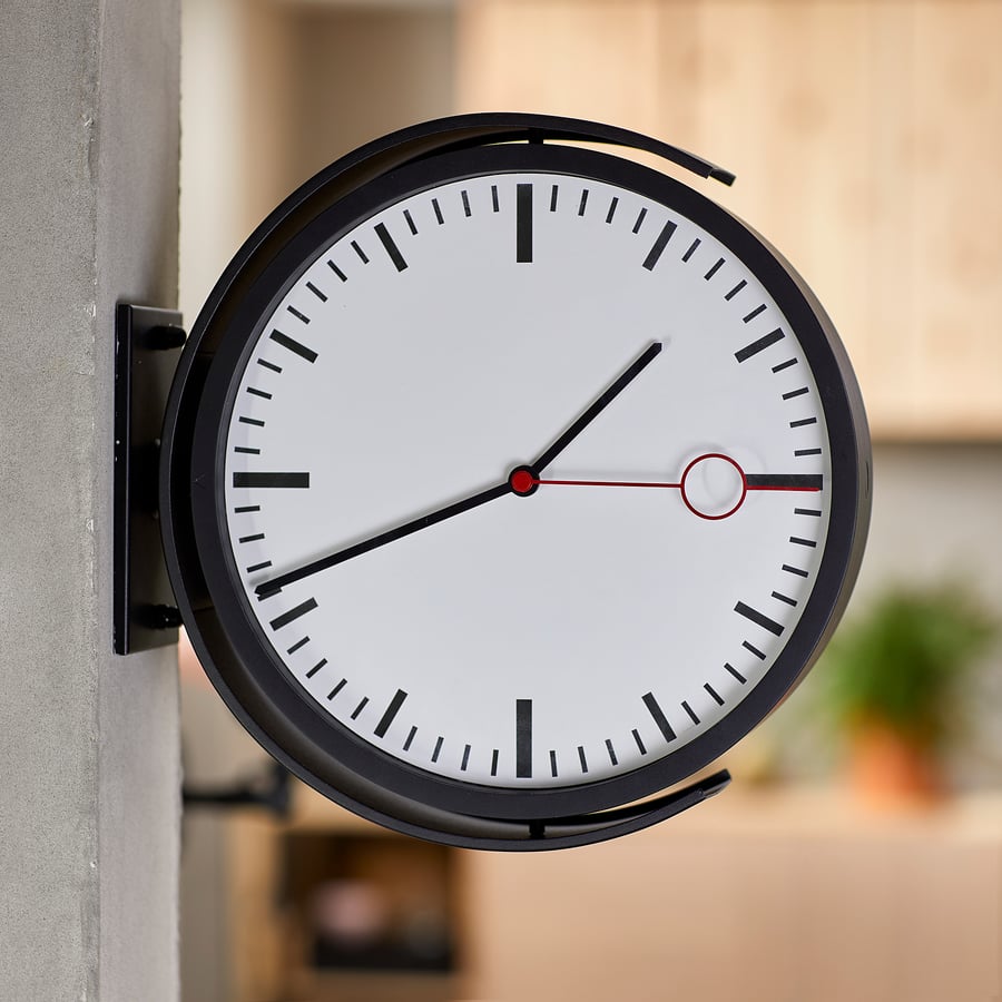 BISSING Wall clock, black, 28 cm IKEA Ireland