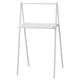 Option: BJÖRKÅSEN white foldable desk, minimalist design, metal & wood, wall-mountable.