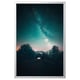 BJÖRKSTA framed print: night sky, stars, trees, camper.