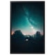 BJÖRKSTA frame: black, rectangular, displays starry night scene with camper.