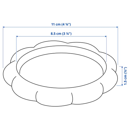 BLADFÅGEL Candle dish, clear glass, 11 cm