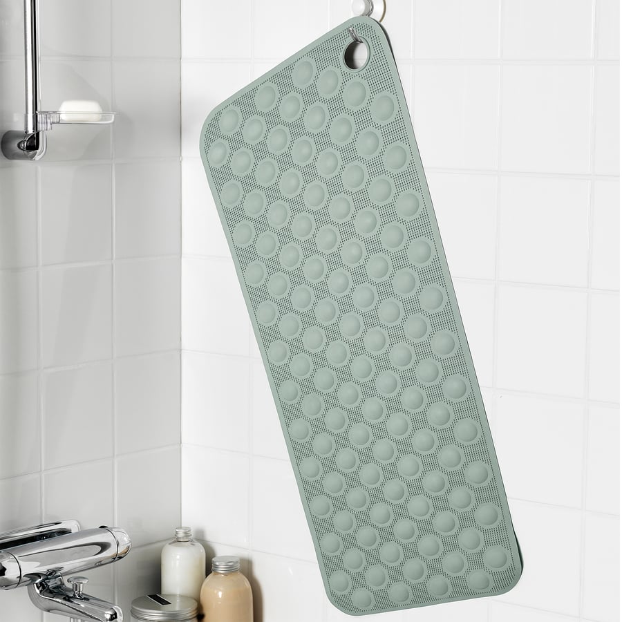 BLÅSJÖN bathtub mat, greygreen, 33x84 cm IKEA Ireland