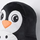 Video game characters plush penguin toy, detailed with large eyes and orange beak, showcasing quality stitching and soft fabric.