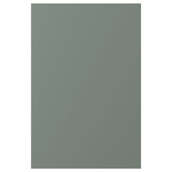 BODARP teal kitchen cabinet door with recycled material.