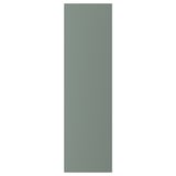 A BODARP kitchen cabinet door in matt grey-green with recycled plastic material.