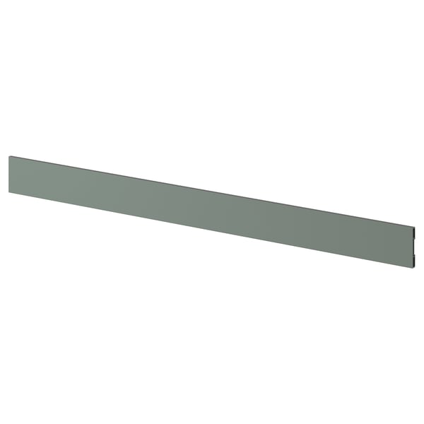 BODARP: long grey-green kitchen plinth, smooth, rectangular from renewable materials.