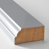 Close-up of sleek, high-quality silver edge trim with smooth finish.