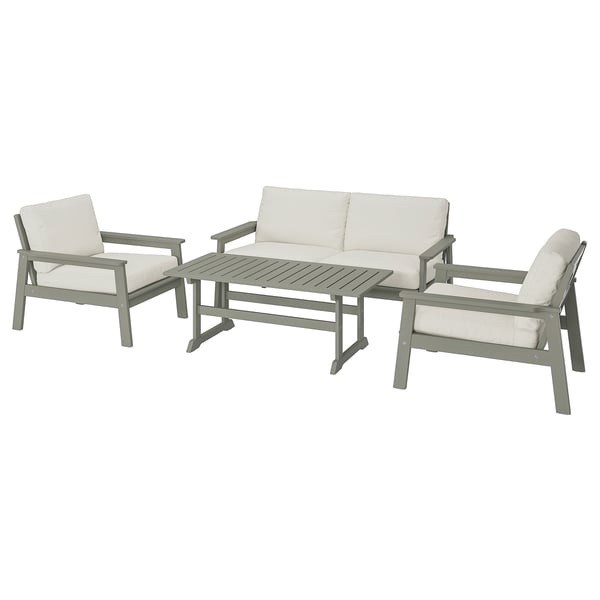 BONDHOLMEN 4-seat conversation set, outdoor - grey stained ... on {keyword}
